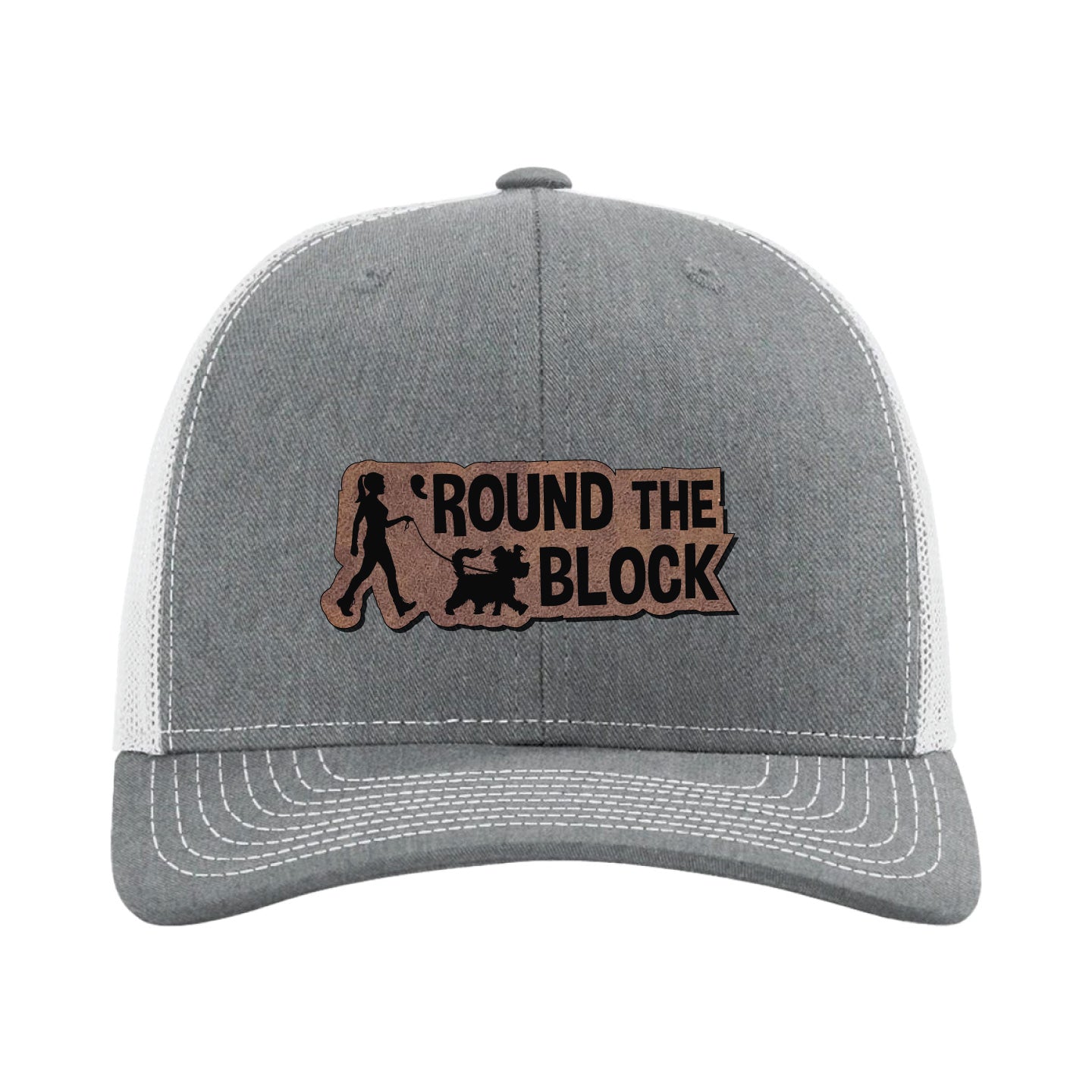 'Round The Block Leather Patch Hat