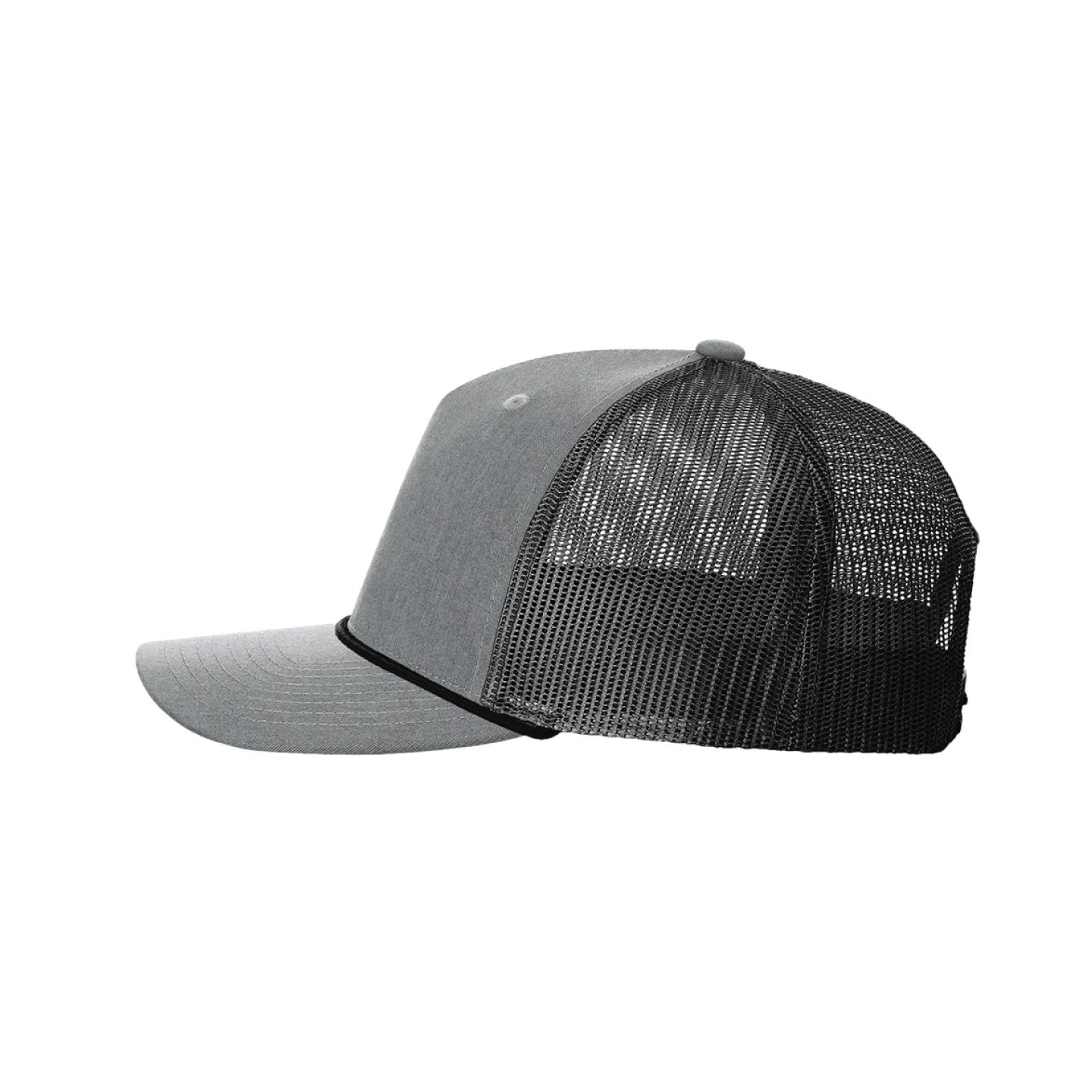 "Ryan's Frankfort" 5 Panel Black / Grey TRUCKER HAT WITH ROPE